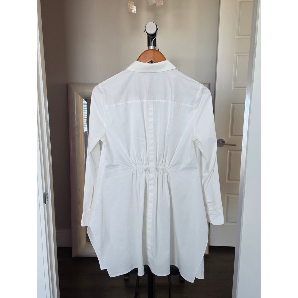 Lafayette 148 New York White Cotton Button Down Tunic Blouse Size M - Picture 3 of 10